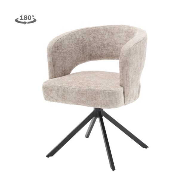 Tower Living eetkamerstoel Mura draaibaar met arm beige