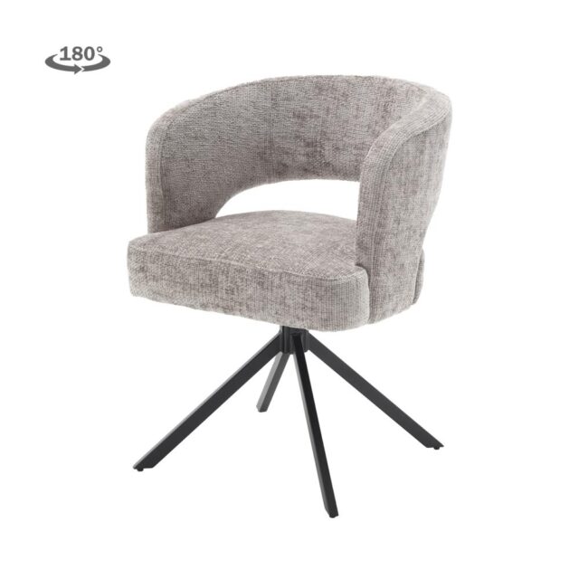 Tower Living eetkamerstoel Mura draaibaar met arm silver