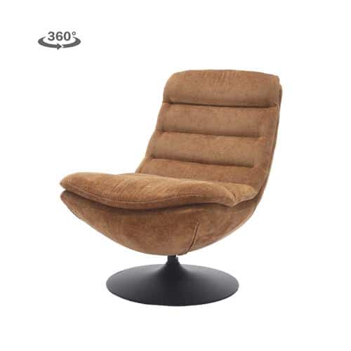 Tower Living fauteuil Marano draaibaar cognac