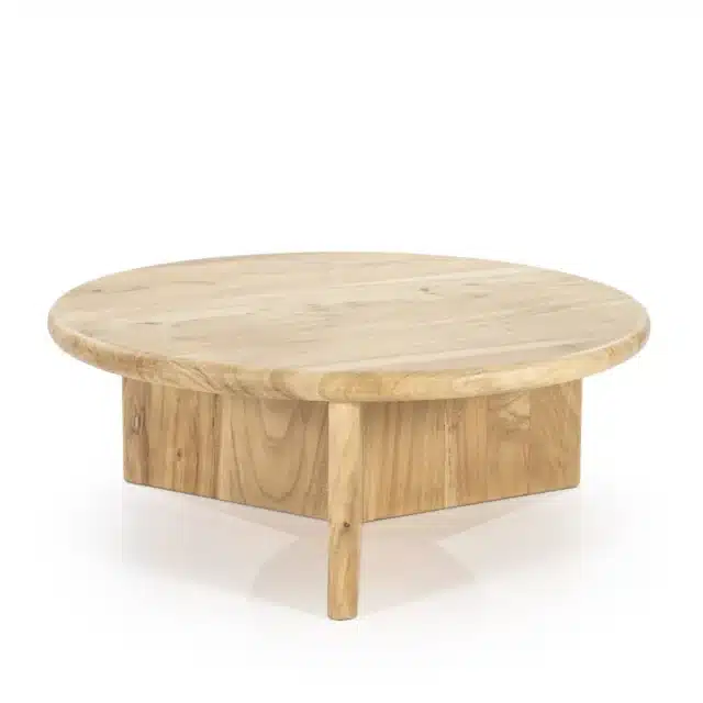 By-Boo salontafel Leoti 80x80x30 cm groot naturel mangohout