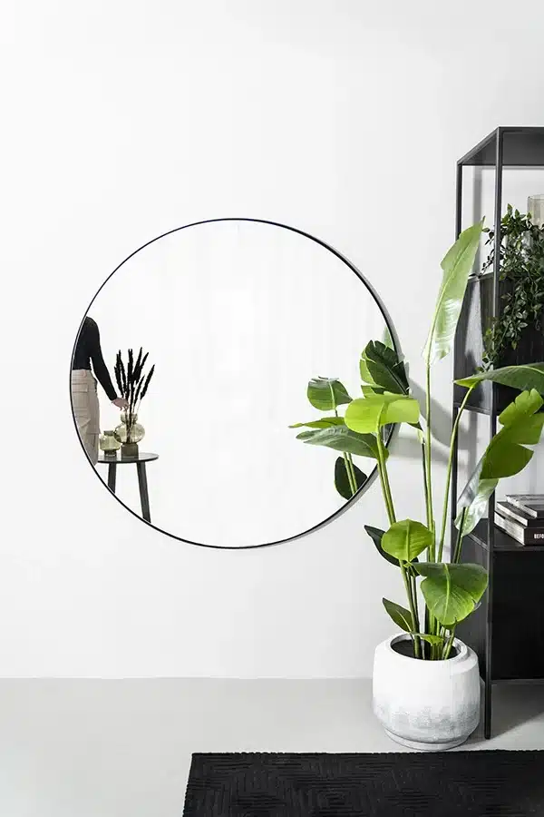 By-Boo spiegel Immense Ø120 cm zwart