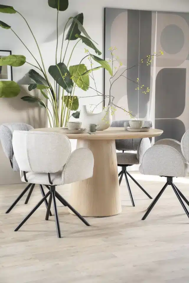 Eleonora eettafel Nola 130 cm rond eiken