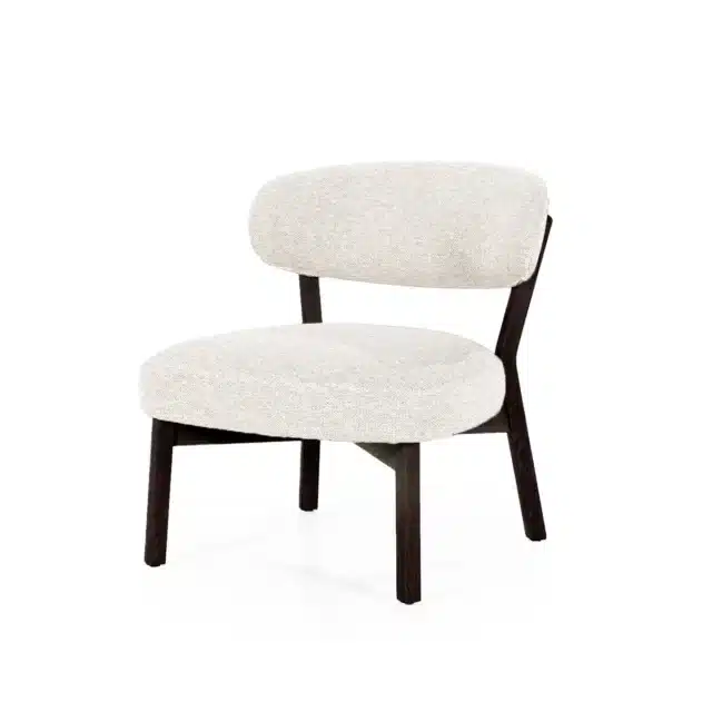 Eleonora fauteuil Mikky beige onderstel bruin