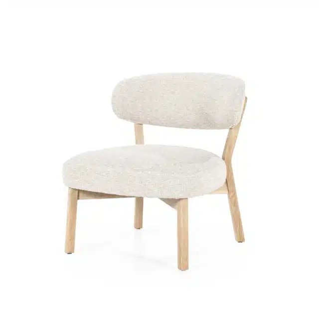 Eleonora fauteuil Mikky beige onderstel naturel