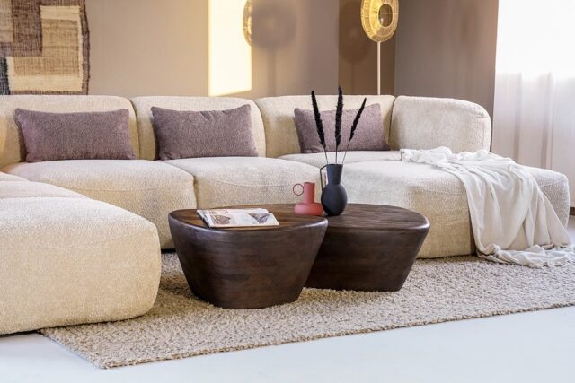 Eleonora salontafel Mila 107x78x30 cm mangohout bruin