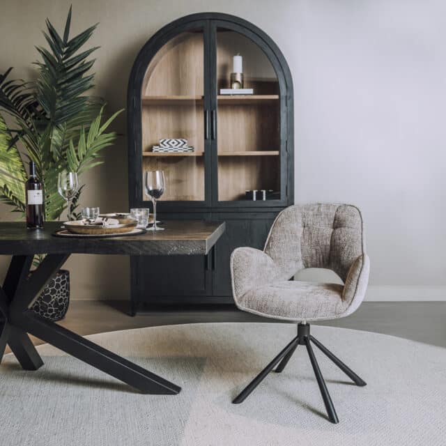 Tower Living eetkamerstoel Isola draaibaar met arm zilver