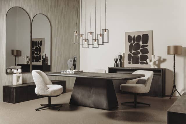 Tower Living eettafel Asti rechthoek mangohout zwart