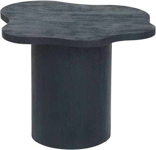 De Fiore tafels uit de Mix & Match Collection van MySons combineren elegantie met een speelse organische uitstraling. Het zwart gelakte massieve mangohout geeft deze tafels een luxe en robuuste uitstraling die perfect past bij zowel moderne als industriële interieurs. De organisch gevormde bladen voegen een artistiek element toe, terwijl de cilindervormige poten zorgen voor een stoer en stabiel design.