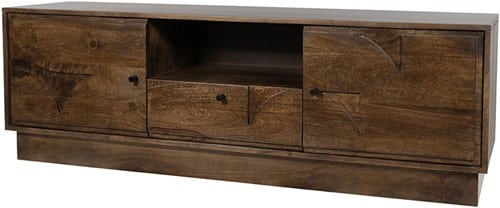 Nijwie MySons TV dressoir 150 met 2 deuren, 1 lade en 1 open vak, Mango Brown Walnut - Kaapstad Collection