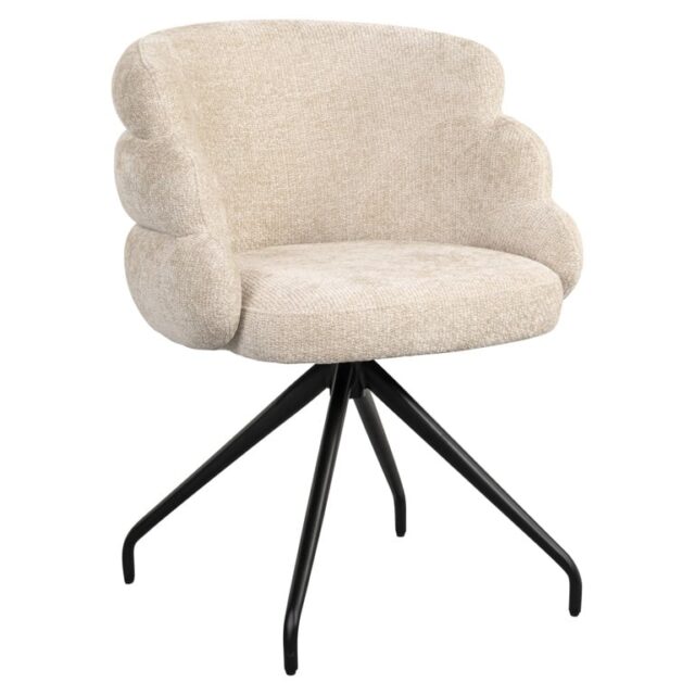 Richmond interiors eetkamerstoel Kayla draaibaar creme