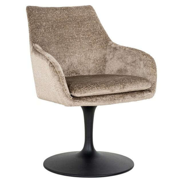 Richmond interiors eetkamerstoel Marlon draaibaar met arm taupe