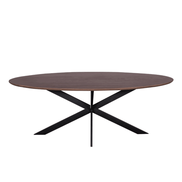 Starfurn Eiken Eettafel Ferris Ovaal 210 Cm Walnoot