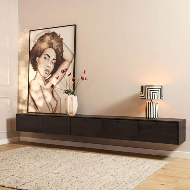 Starfurn Zwevend Tv Meubel Vision Black 280 Cm
