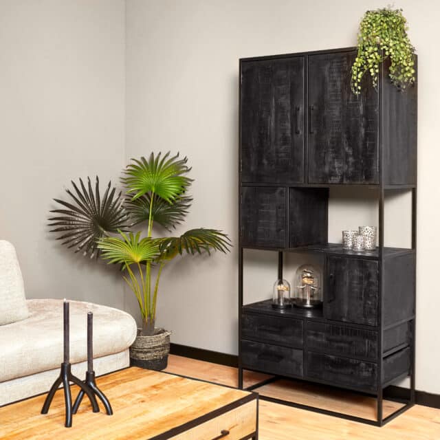Starfurn Vakkenkast Denver Black 90 Cm