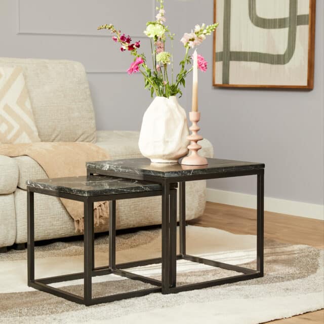 Starfurn Salontafel Daan Black Marble 50 Cm Set Van 2