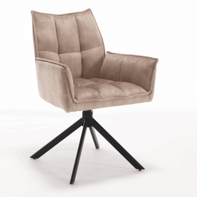 Starfurn Eetkamerstoel Dani Velvet Beige Met Armleuning