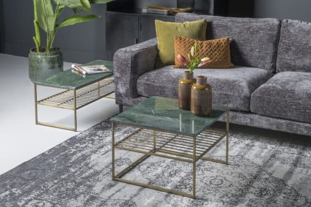 Livingfurn salontafel Dian Marble Green Gold 55cm