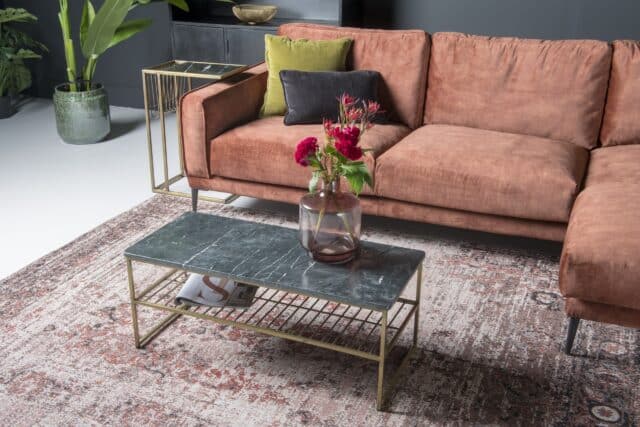 Livingfurn salontafel Dian Marble Black Gold 90cm