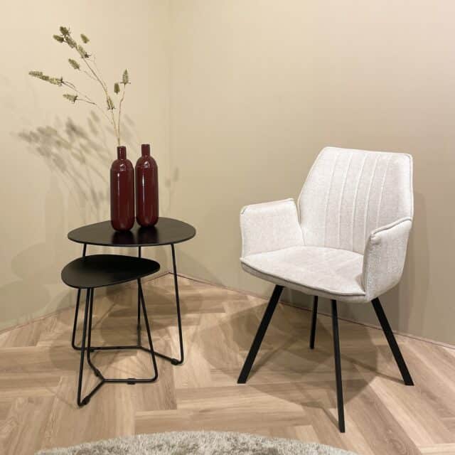Livingfurn eetkamerstoel Louise draaibaar met arm Beige