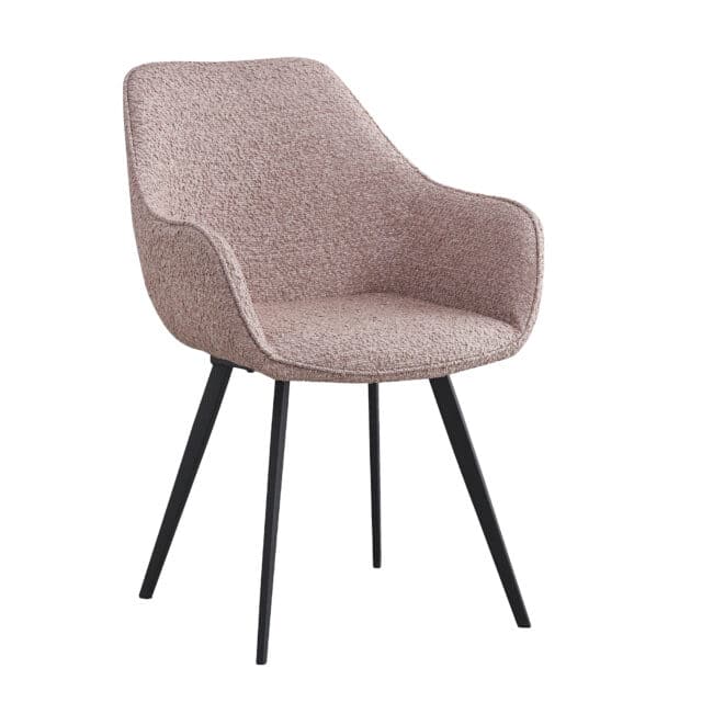 Livingfurn Eetkamerstoelen Luca Boucle Vintage Pink