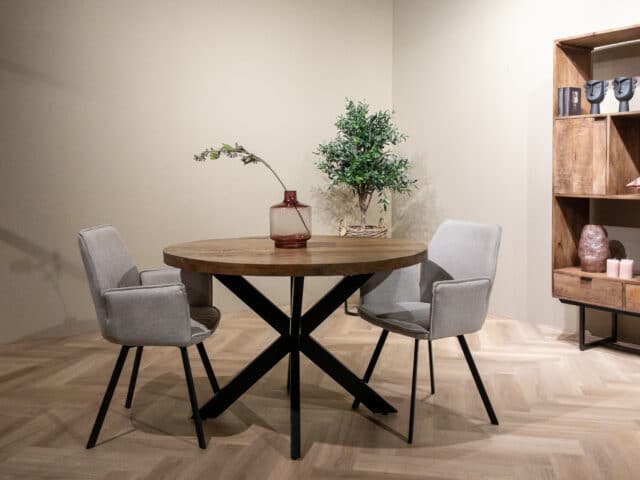 Livingfurn eettafel Rocky Round Spider 150cm