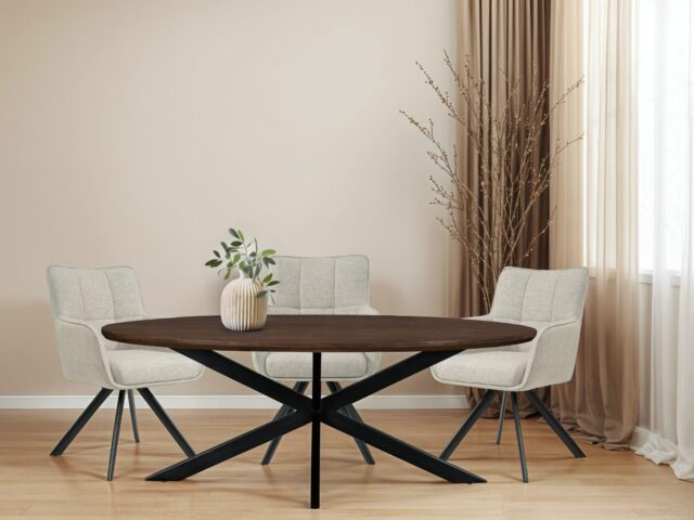 Livingfurn eettafel Jesper Oval Brown 210 cm