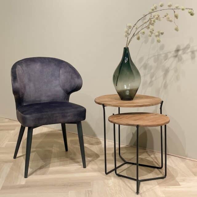 Livingfurn eetkamerstoel Donna Anthracite Velvet