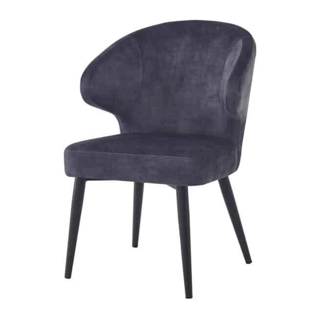 Livingfurn Eetkamerstoelen Donna Anthracite Velvet