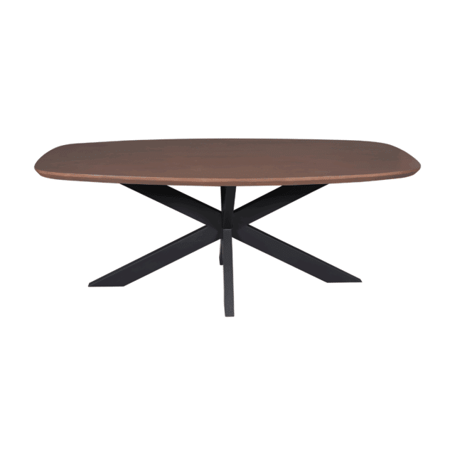 Starfurn Eettafel Madison Walnut 160 Cm Deens Ovaal Poot Black