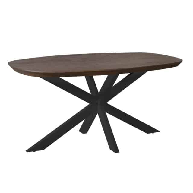 Starfurn Eettafel Madison Brown 160 Cm Deens Ovaal Poot Black