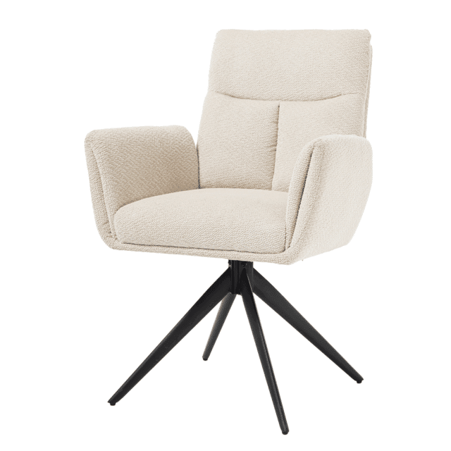 Tower Living eetkamerstoel Varzo draaibaar met arm cream