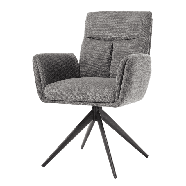 Tower Living eetkamerstoel Varzo draaibaar met arm grijs