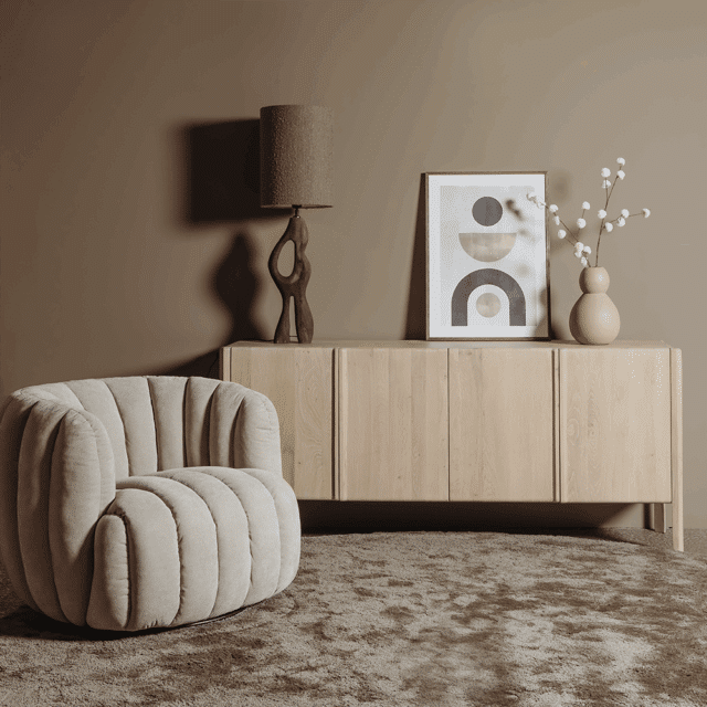 Tower Living dressoir Amalfi 200x42x90 cm white wash eiken