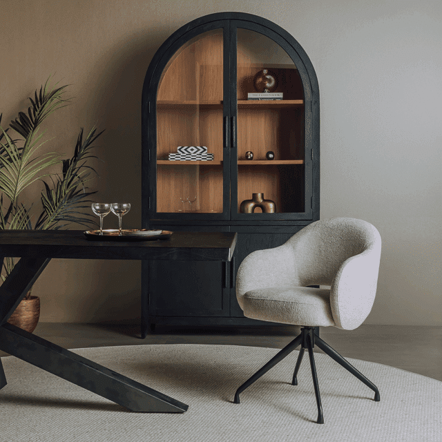 Tower Living eetkamerstoel Porto draaibaar met arm sand