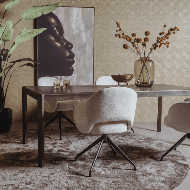 Tower Living eettafel Amalfi 220x100x77 cm donkerbruin eiken