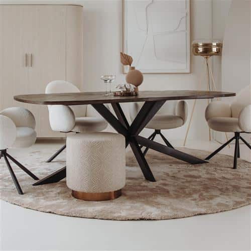 Tower Living eettafel Silvi 220x110x78 cm bruin mangohout Tower Living eettafel Silvi 220x110x78 cm bruin mangohout