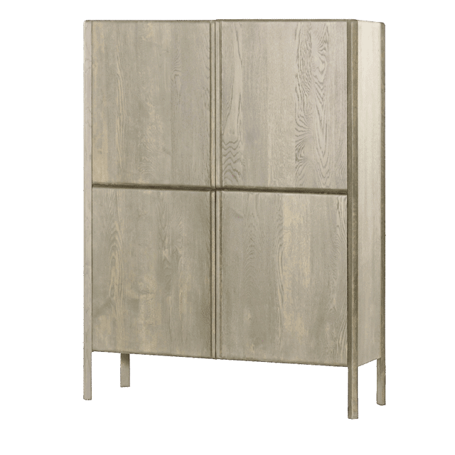 Tower Living opbergkast Amalfi 120x42x160 cm white wash eiken