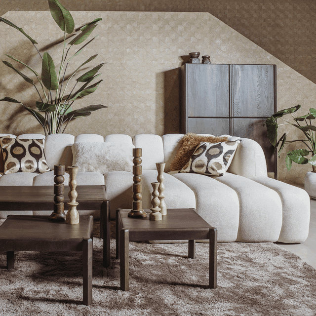 Tower Living salontafel set van 3 Amalfi 120x60x40 cm donkerbruin eiken