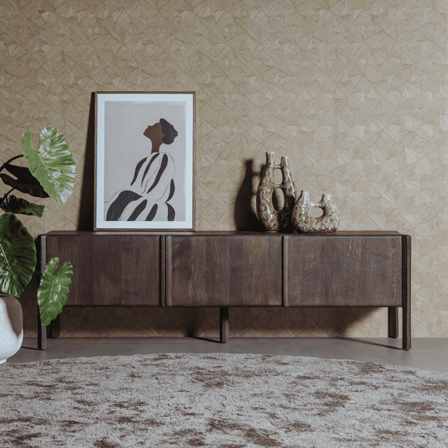 Tower Living tv meubel Amalfi 180x42x55 cm donkerbruin eiken