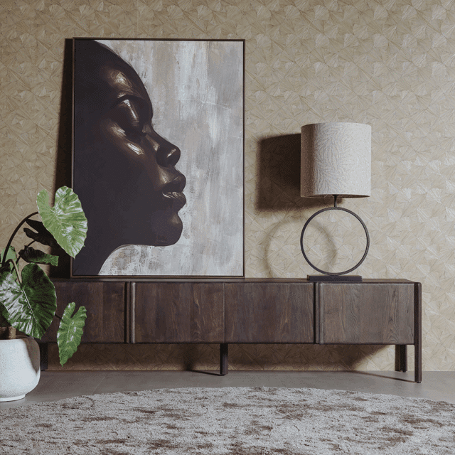 Tower Living tv meubel Amalfi 220x42x55 cm donkerbruin eiken