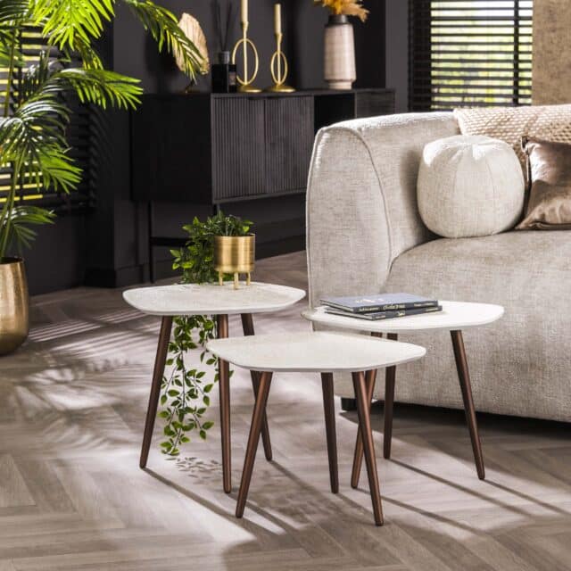 Zijlstra Salontafel Point Stone Set Van 3 Marmer Composiet