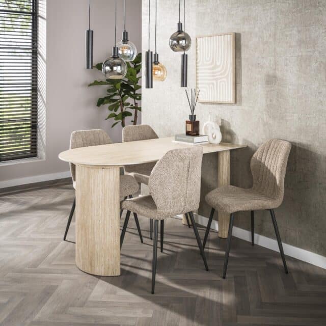 Zijlstra Eettafel Romano Arch 1 Side 140cm Keramiek Travertin