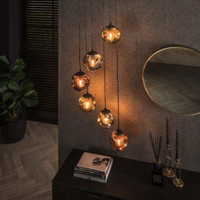 Zijlstra Hanglamp Stellar Getrapt 6 Lichts Artic Zwart