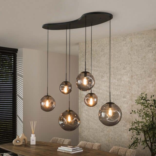 Zijlstra Hanglamp Stellar Black 6 Lichts Artic Zwart