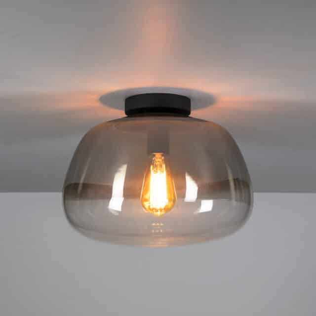 Zijlstra Plafondlamp Pulse Shaded 1 Lichts Smoke Grey Glas