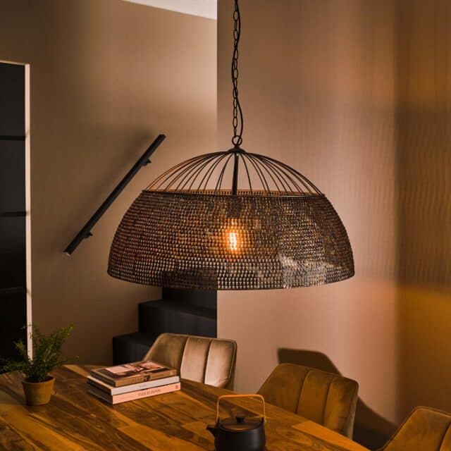 Zijlstra Hanglamp Armor 1 Lichts 80cm Zwart Bruin