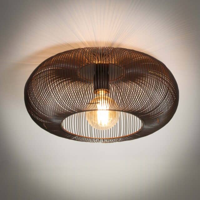 Zijlstra Plafondlamp Copper Twist 1 Lichts Zwart Nikkel