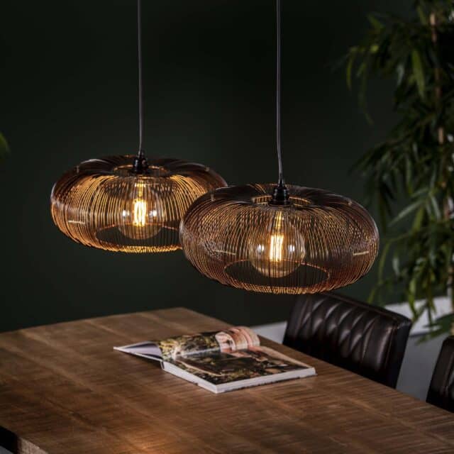 Zijlstra Hanglamp Copper Twist 2 Lichts Zwart Nikkel