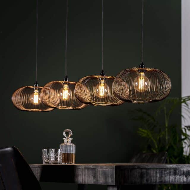 Zijlstra Hanglamp Copper Twist 4 Lichts Zwart Nikkel