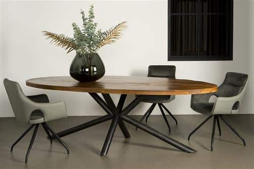 Tower Living eettafel Selva ovaal bruin mangohout